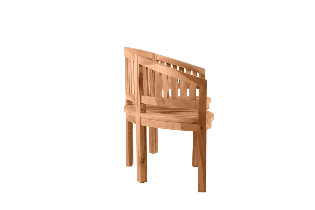 GARTENSITZBANK Teaka 2-sitzer in Bananenform, 150 cm,Teakholz - Naturfarben, Holz (150/87/61cm) - TPFGarden