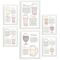 POSTER Set Mit 6 Ästhetisches Bier Größe A3 & A4 Weißer Rahmen - Weiß, Papier (29.7/1cm) - Nacnic