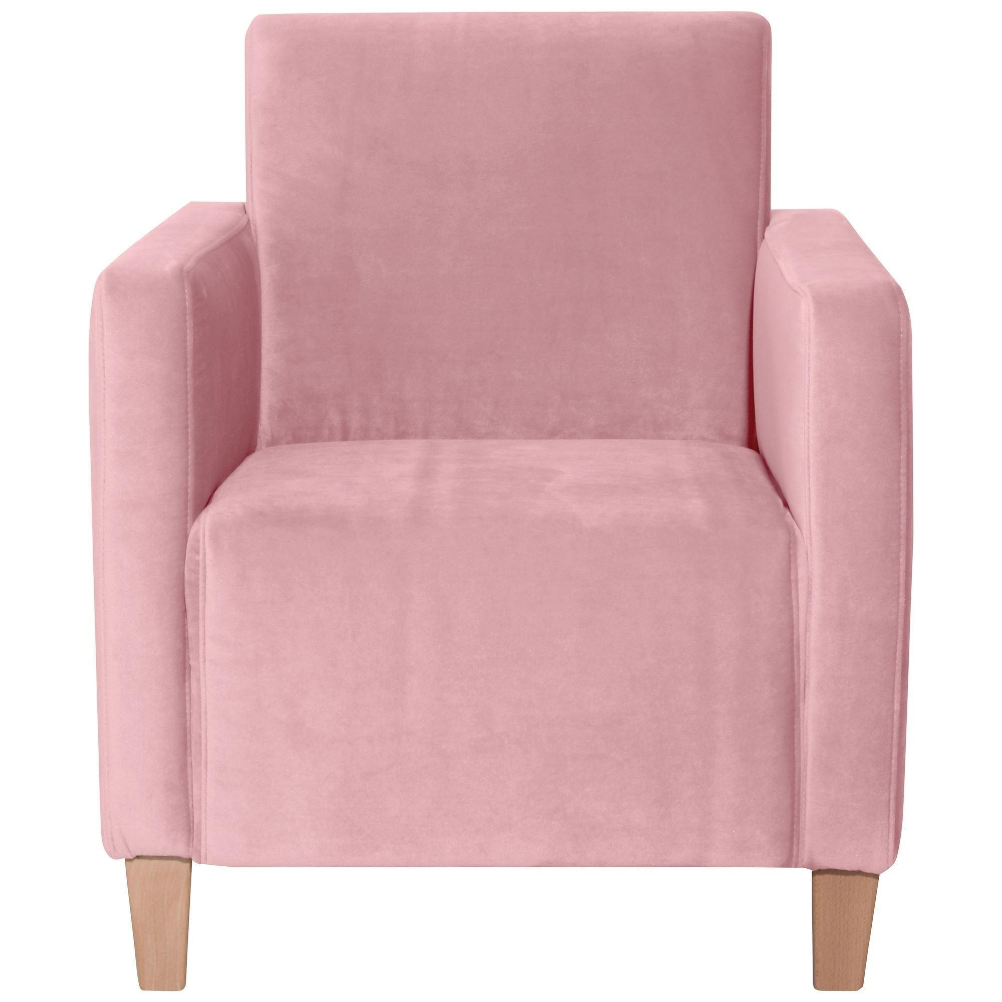 SESSEL Karol Bezug Samtvelours Buche natur / rosé - Rosa, Kunststoff (71/81/70cm) - 58aufmkessel