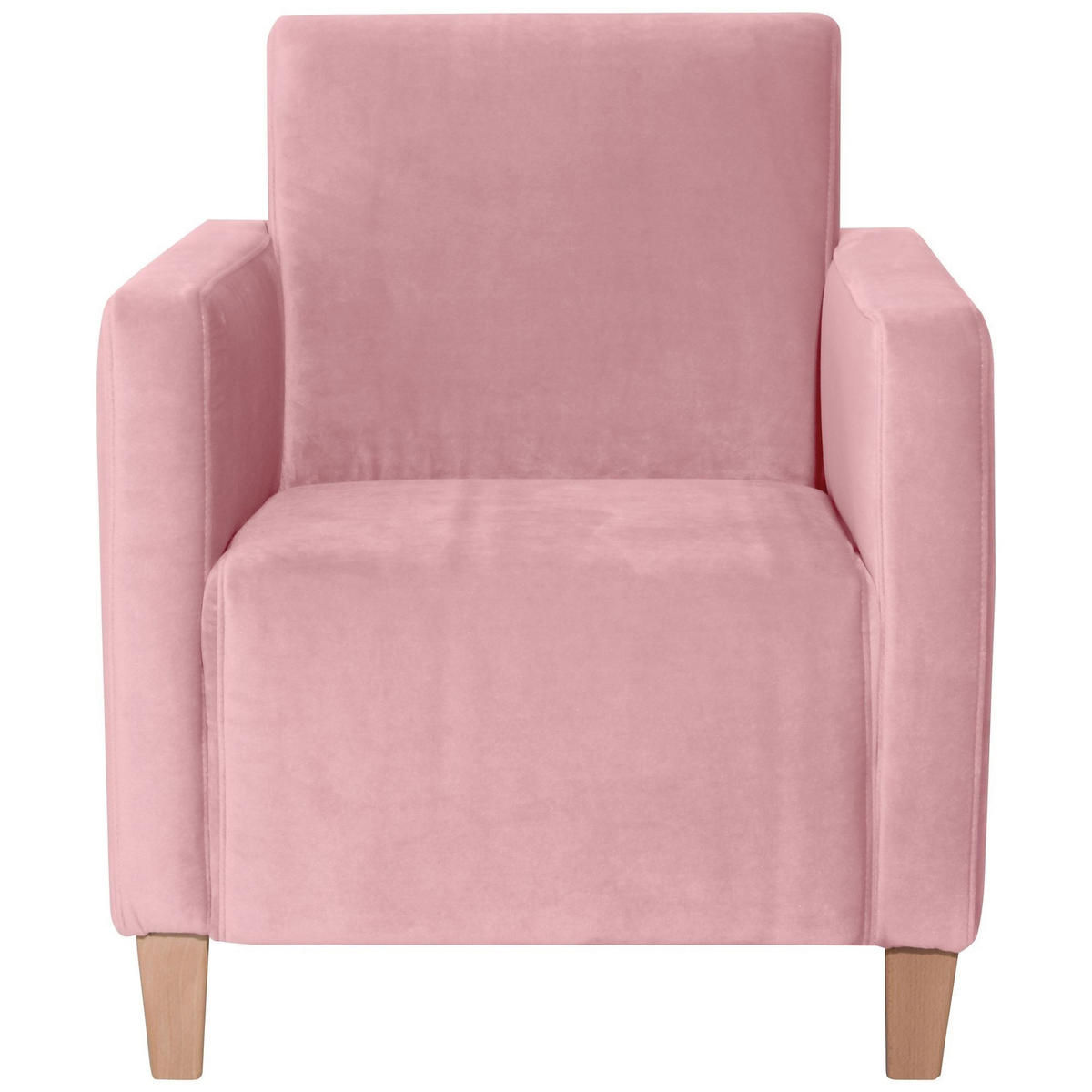 SESSEL Karol Bezug Samtvelours Buche natur / rosé - Rosa, Kunststoff (71/81/70cm) - 58aufmkessel