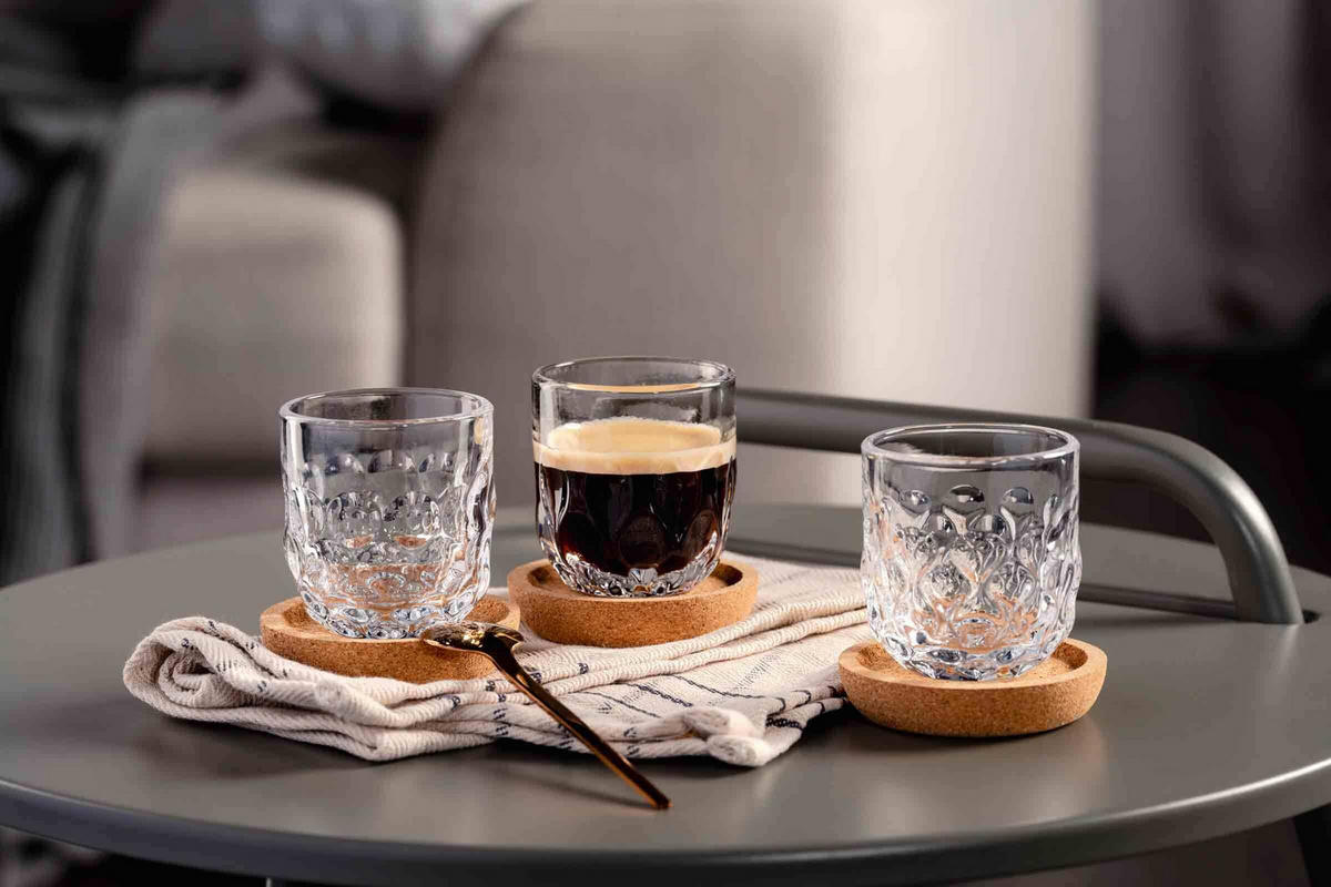ESPRESSOGLÄSER-SET (1/2/3) Gocce transparent 60 ml 6er Set - Transparent, Glas (0.06L) - Leonardo Living