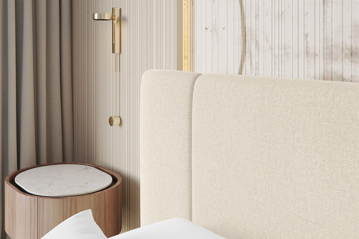 POLSTERBETT mit Bettkasten und Lattenrost, Bett mit Matratze H3/H4 - RIVO 120x200 Beige - Beige, Holzwerkstoff/Textil (120/200cm) - ALTDECOR