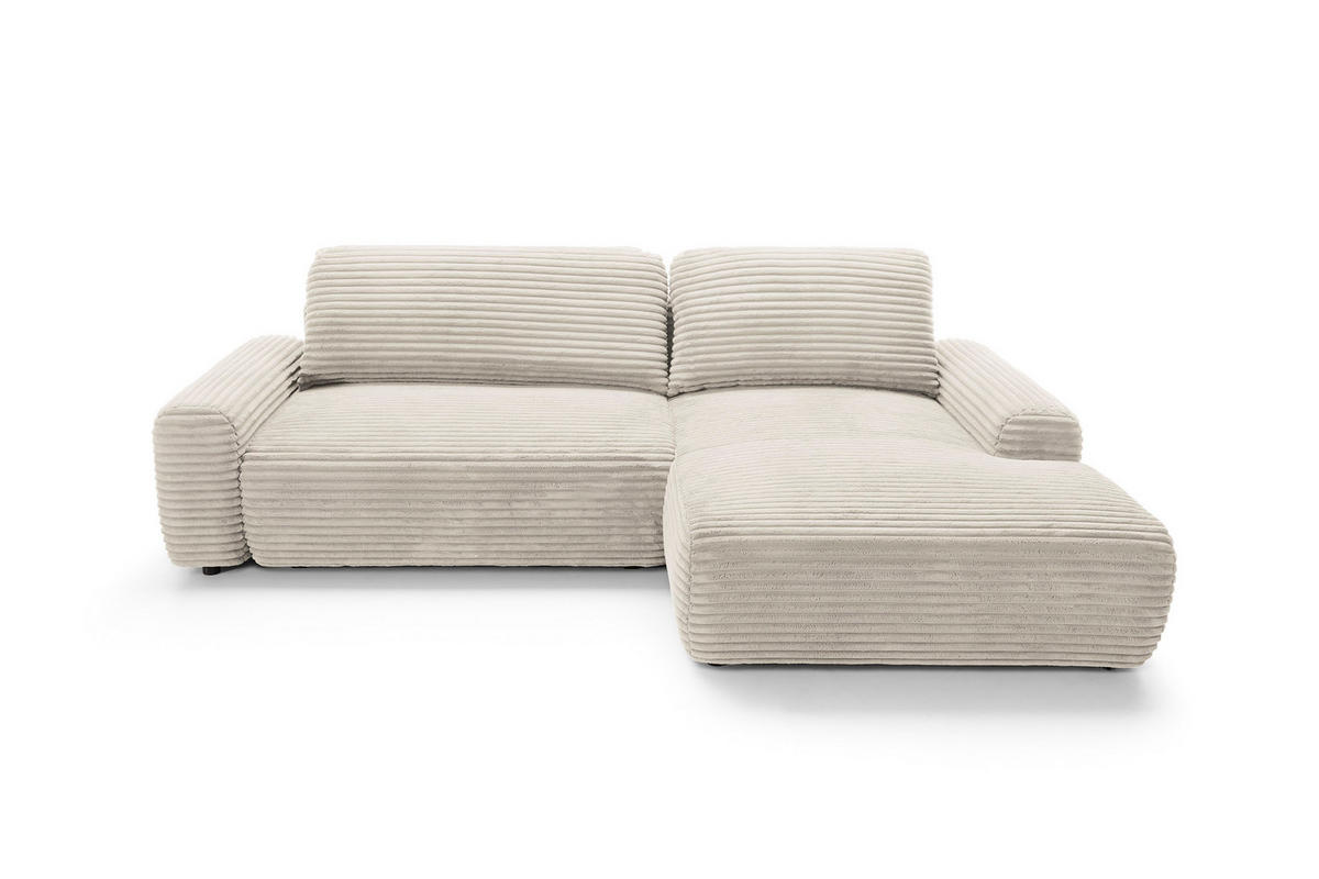 ECKSOFA Cordina Creme, mit Schlaffunktion und Bettzeugbehälter, rechte seite - Creme, Holzwerkstoff (264/162cm) - Bettso