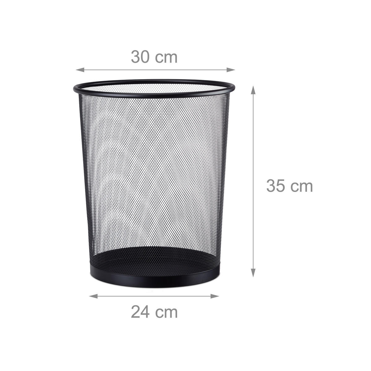 KÔŠ na papír - čierna, kov (30/35/30cm) - Relaxdays