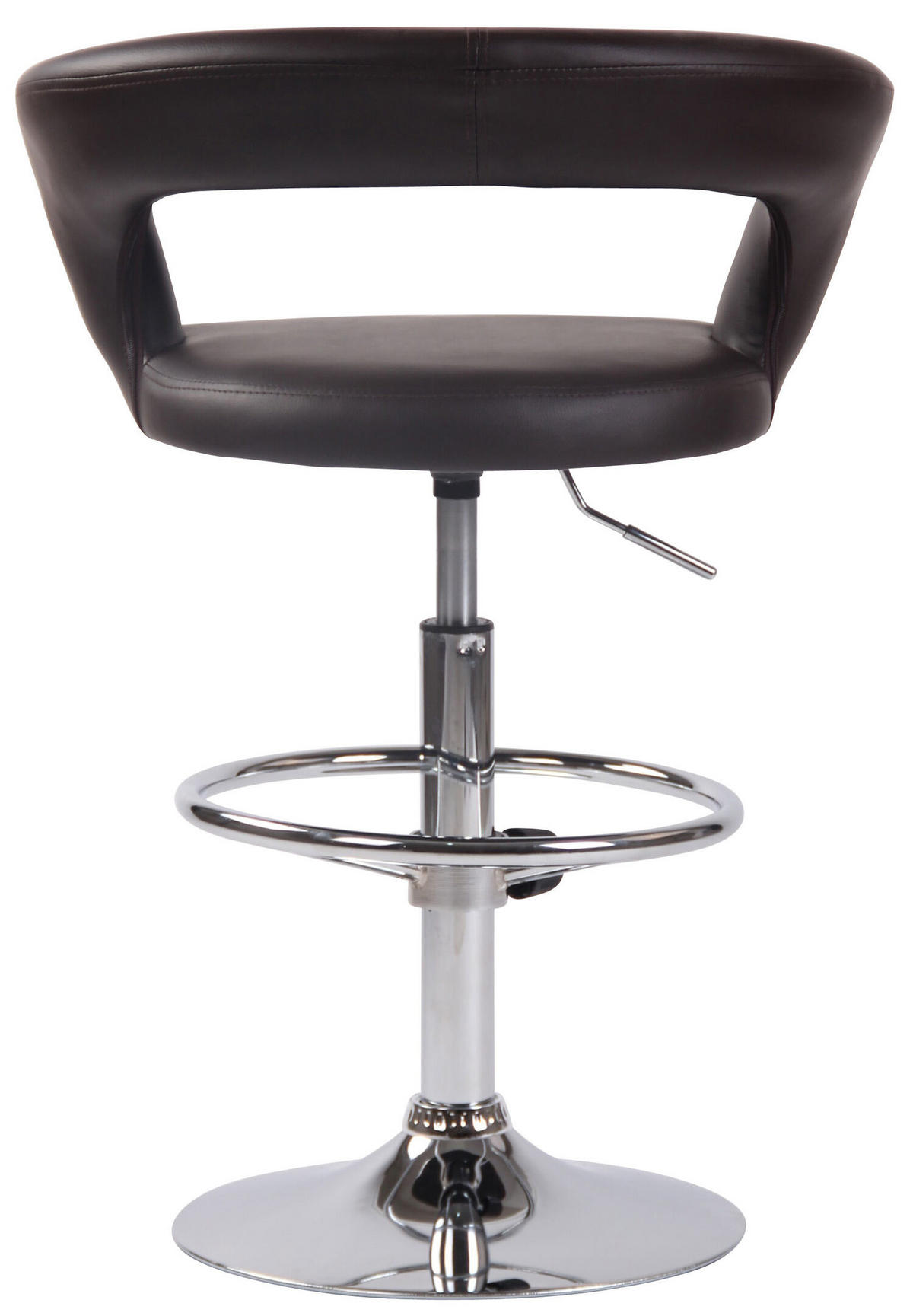 BARHOCKER Jan, Gestell Metall in Chromoptik, Kunstleder Braun - Chromfarben/Braun, Kunststoff/Textil (58/100cm) - TPFLiving
