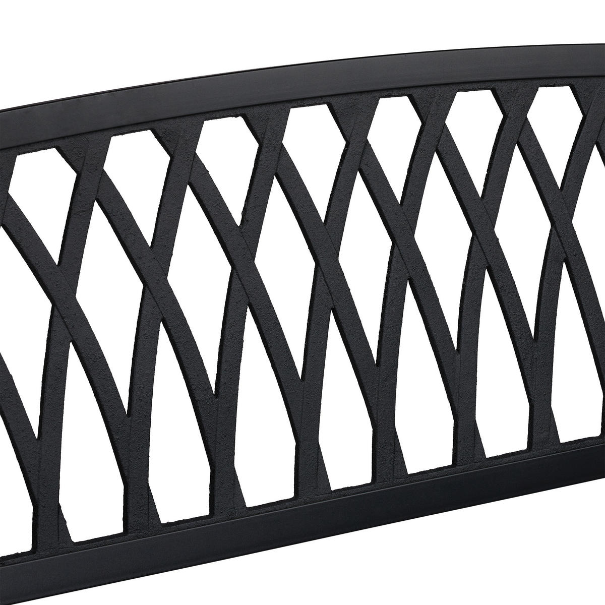 GARTENBANK - Schwarz, Metall (127/87/60cm) - Relaxdays