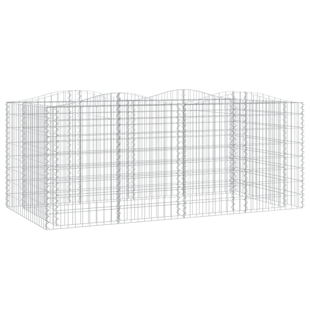 GABIONEN-HOCHBEET mit Hochbogen 200x100x100 cm Verzinktes Eisen - Silberfarben, Metall (100/100/200cm) - furnicato