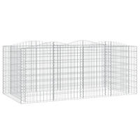 GABIONEN-HOCHBEET mit Hochbogen 200x100x100 cm Verzinktes Eisen - Silberfarben, Metall (100/100/200cm) - furnicato