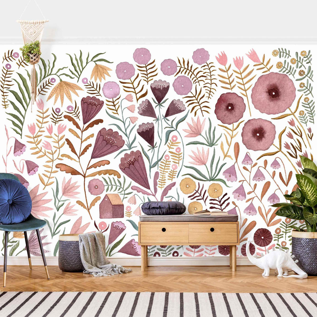FOTOTAPETE Claudia Voglhuber - Blumenmeer 288/190 cm - Rosa, Papier (288/190cm) - Bilderwelten
