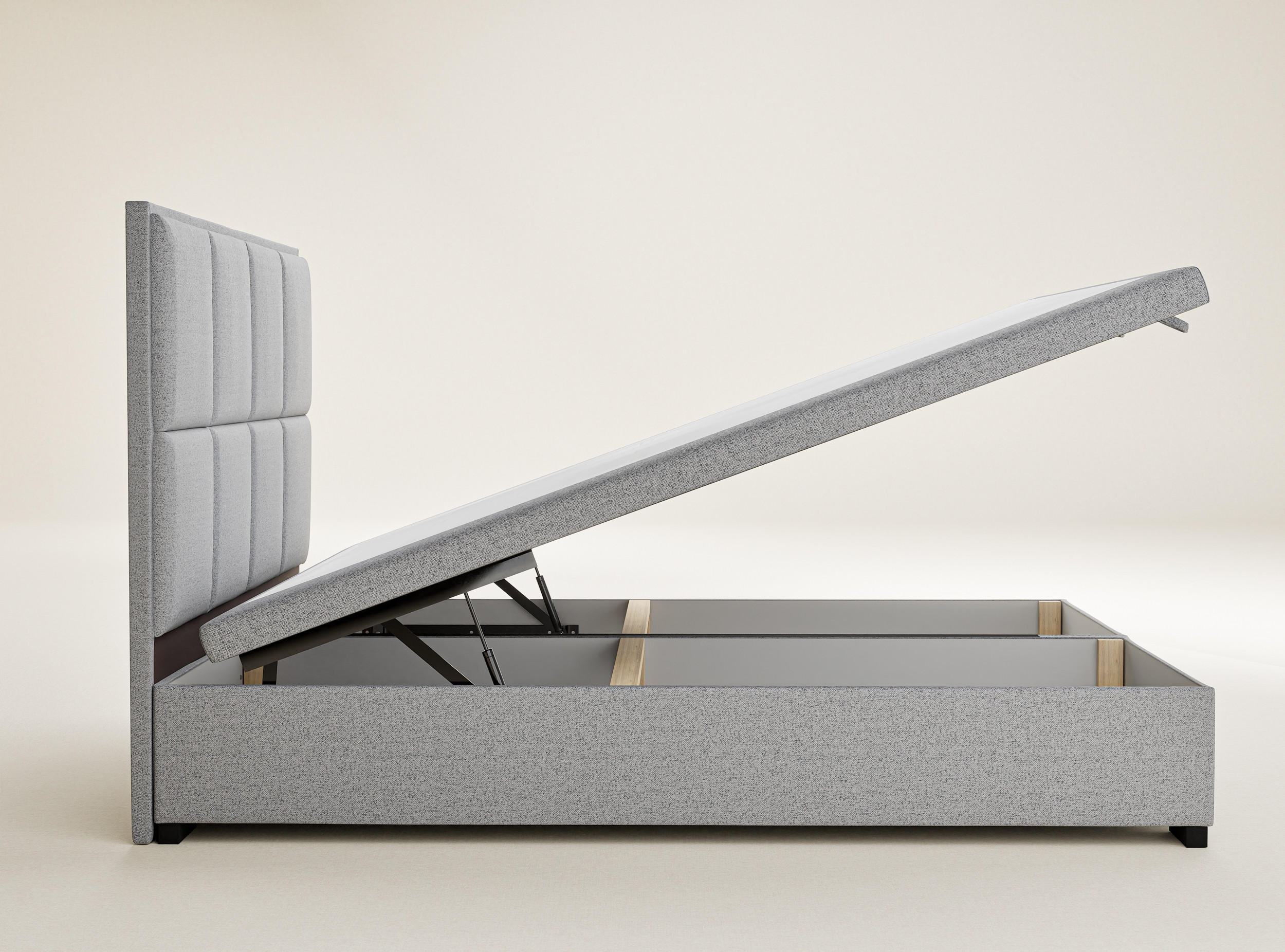 Thumbnail - Maison de Reve Polsterbett, Hellgrau, Textil, 180x200 cm, Hergestellt in Europa, Oeko-Tex® Standard 100, FSC 100%, Schla...