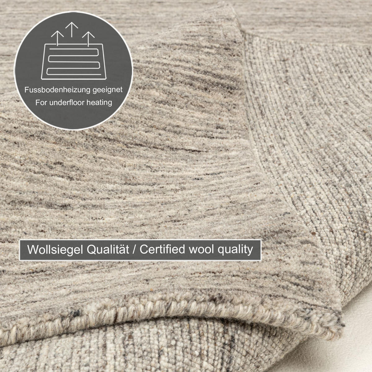 HANDWEBTEPPICH Pure 250x350 cm - Grau, Textil (250/350cm) - THEKO
