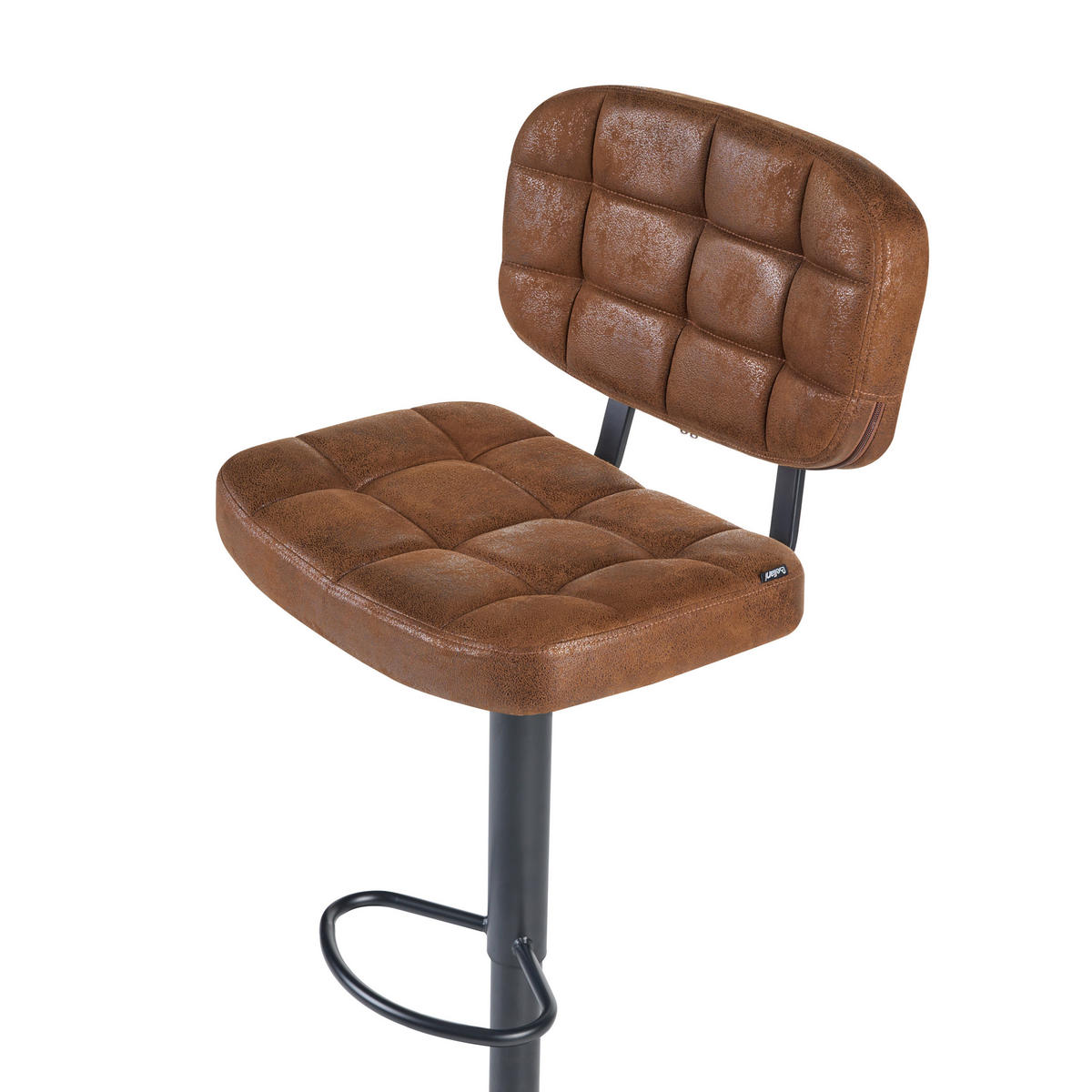 BARHOCKER 2er-Set Kunstwildleder drehbar Braun Tilton - Braun, Textil (49/96/42cm) - Beliani