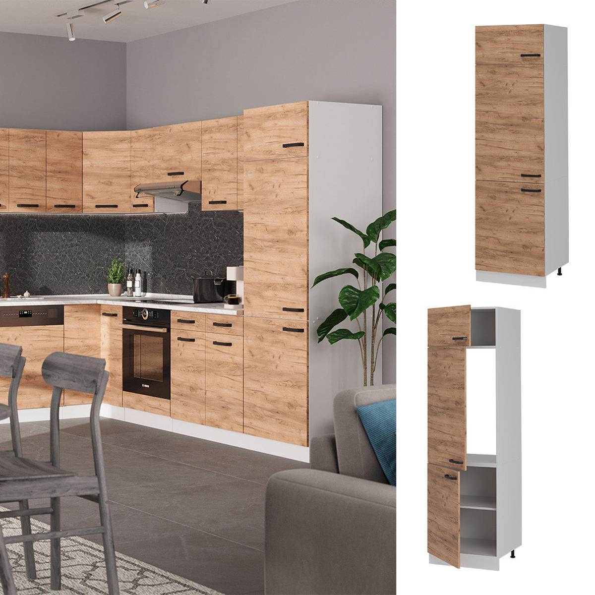 Honigeiche/Weiß, Holzwerkstoff (60/206.8/57.2cm) - Vicco