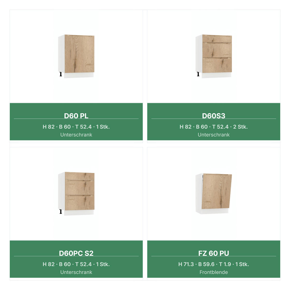 KÜCHENZEILE - KS27-G390x260 – Zivora - Komfort und Design perfekt vereint - Eichefarben, Holz (390/213.3/260cm) - ROYAL24_MARKT