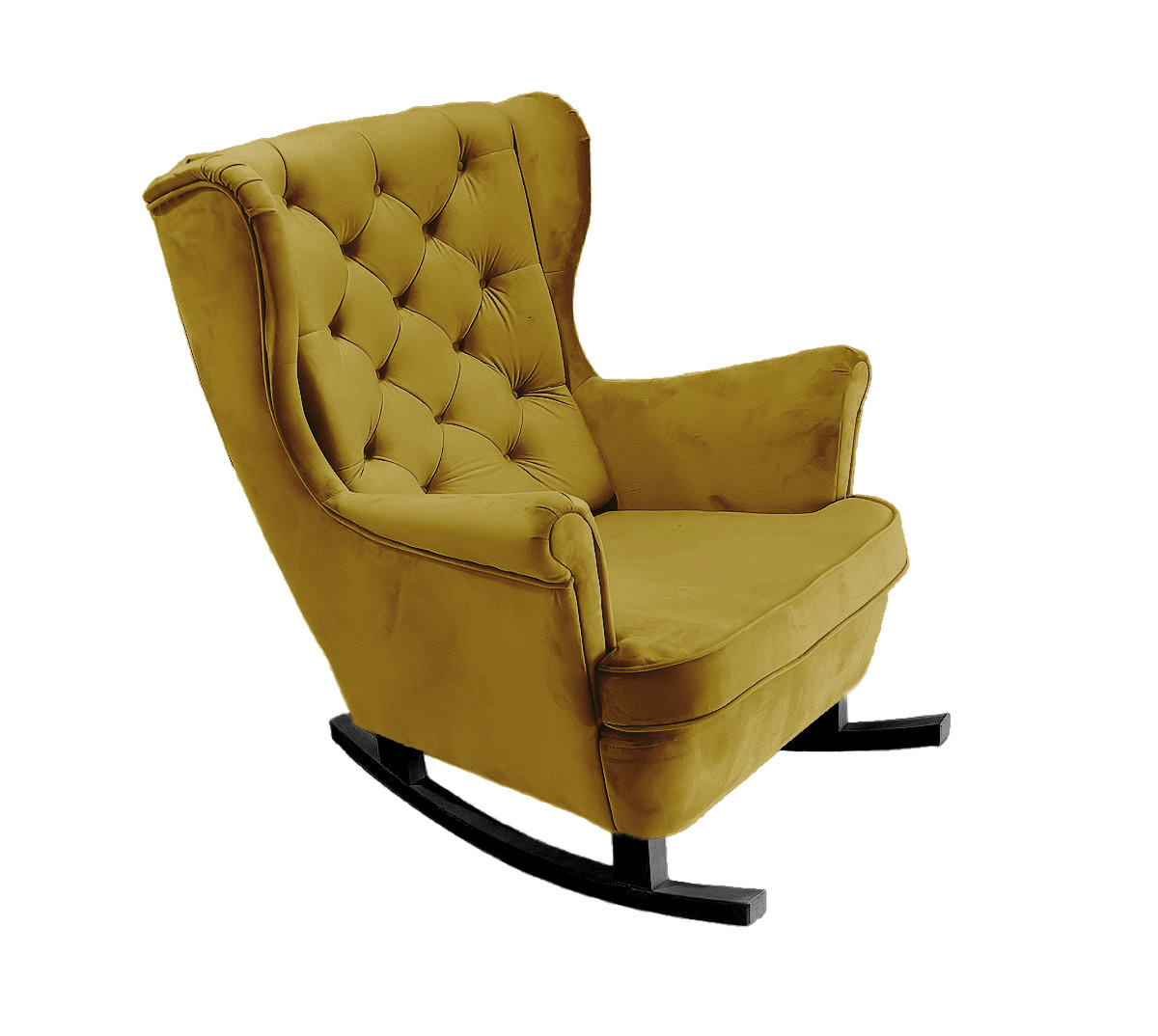 SCHAUKELSESSEL mit gepolstertem Sitz und Armlehnen, 102x81x95 cm, Olive_29819 - Schwarz/Eiche Artisan, Holz/Textil (81/102/95cm) - DomoHome