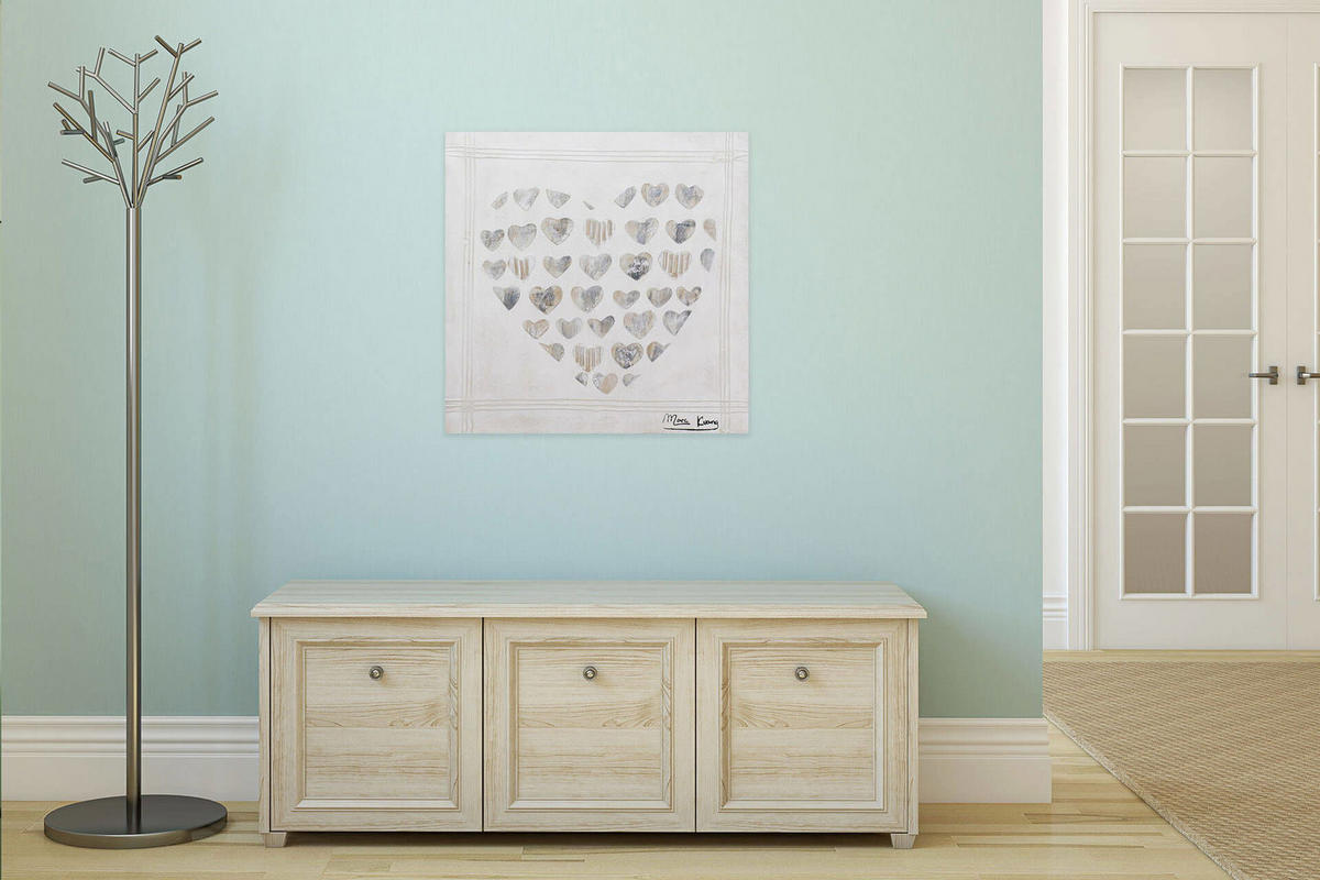 ACRYLBILD HANDGEMALT 80/80 cm - Grau, Holz/Textil (1.78/80cm) - KUNSTLOFT