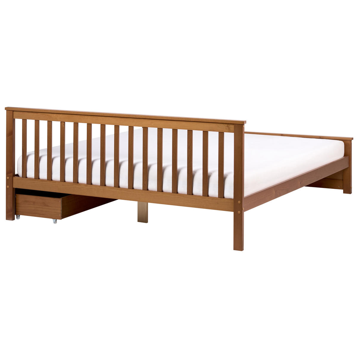 BETT mit 2 Schubladen 180/200 cm Kiefernholz Braun Olendon - Braun, Holz (180/200cm) - Beliani
