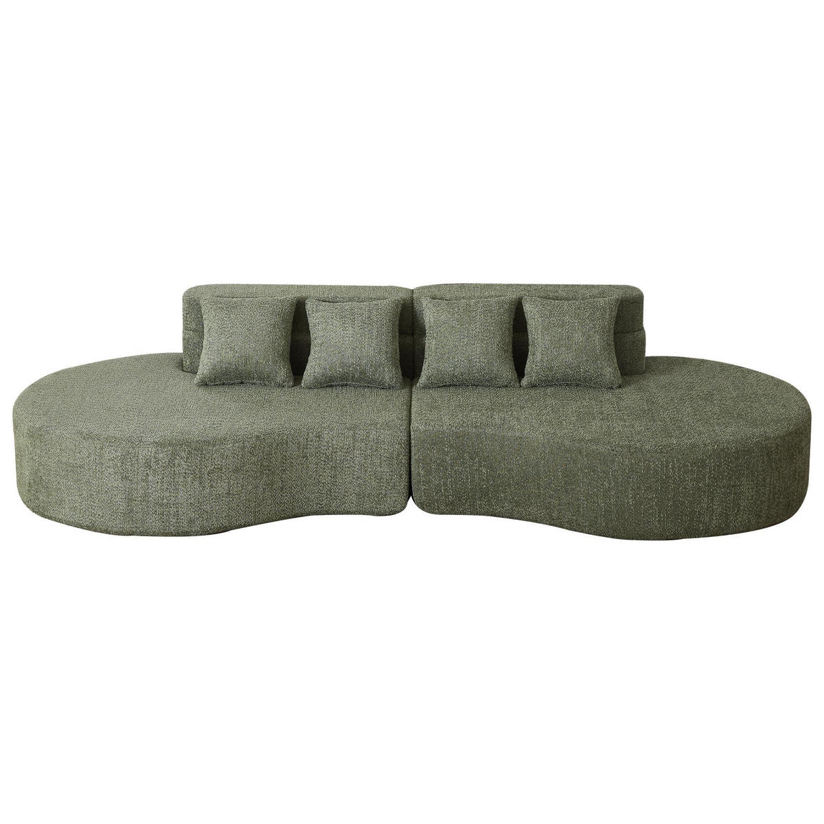 4-SITZER-SOFA DE-34556 Modularer Memory-Schaum Grün - Grün, Textil (110/65/310cm) - ComfortXL