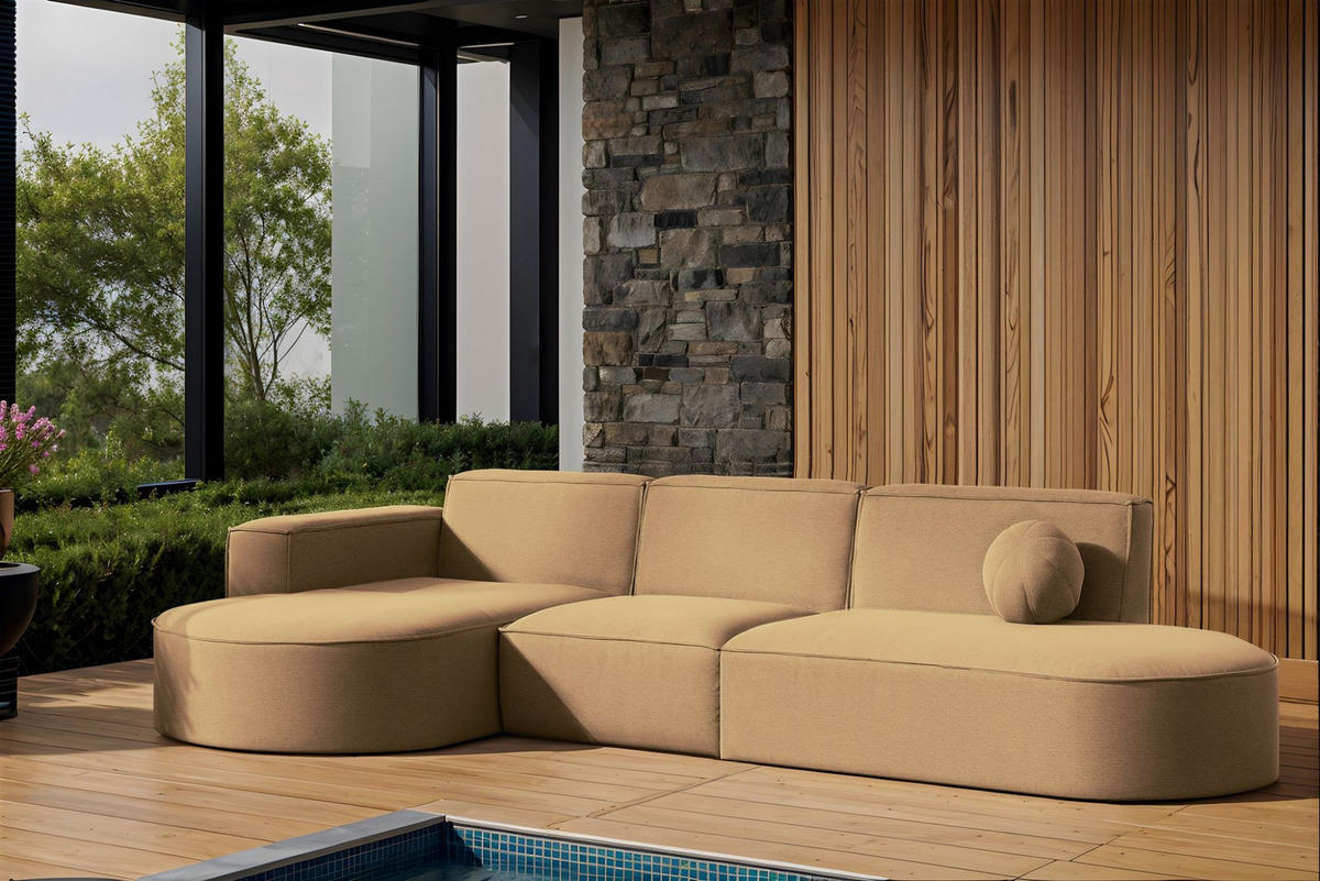 ECKSOFA Sunday - Braun, Holzwerkstoff (296/78/165cm) - Fun Möbel