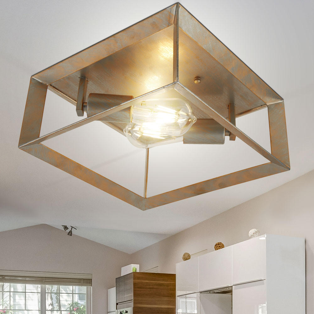 Thumbnail - SearchLight Deckenleuchte, Gold, Metall, 30x13x30 cm, Lampen & Leuchten, Innenbeleuchtung, Deckenleuchten