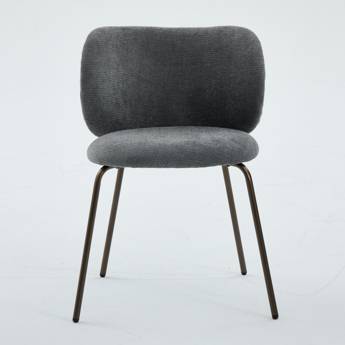 ESSZIMMERSTUHL 2er-Set aus Chenille mit Metallbeinen, Grau - Grau, Textil (52/80/46.5cm)