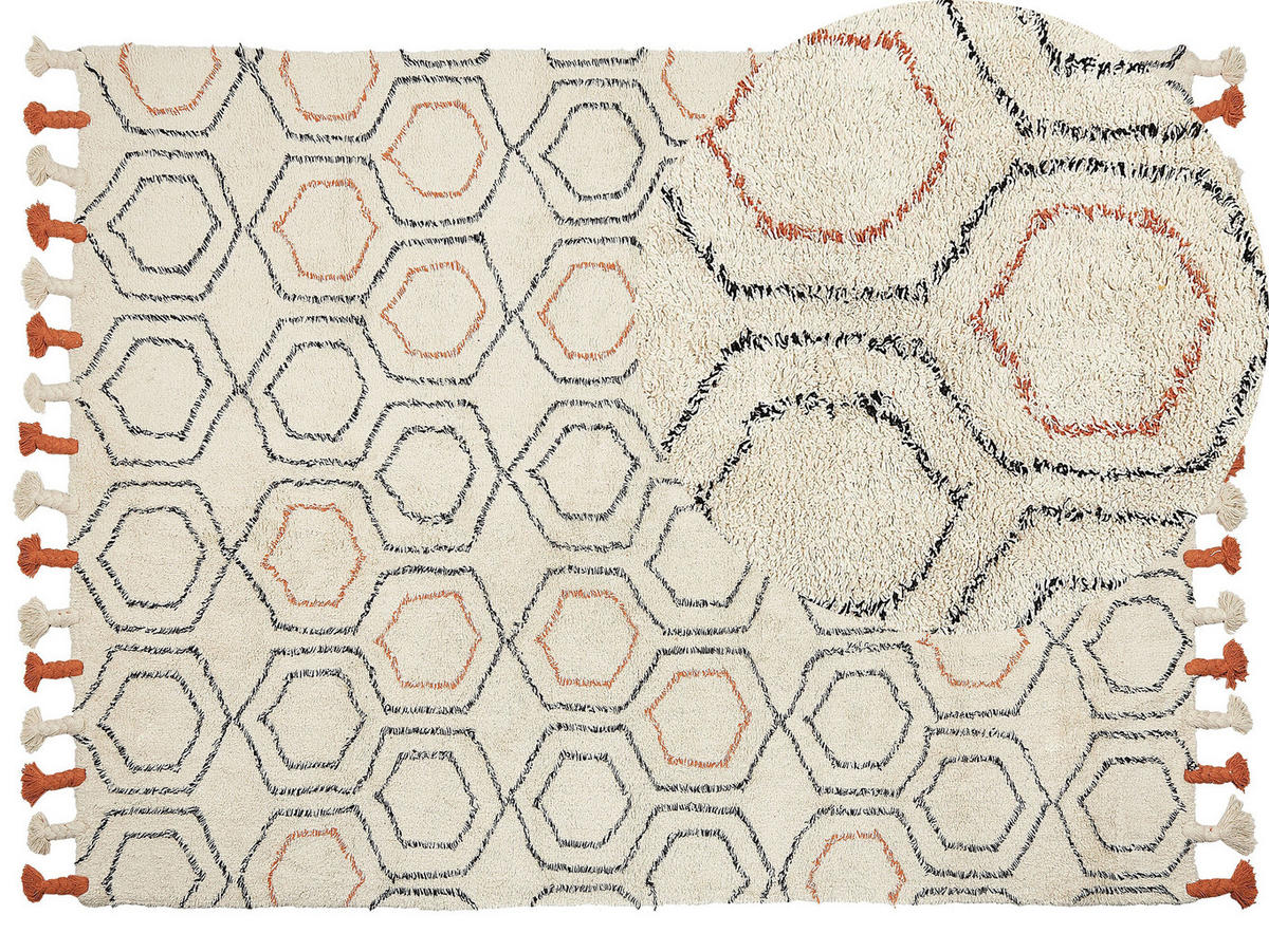 KURZFLOR-TEPPICH Hajipur 230/160 cm - Beige, Textil (160/230cm) - Beliani