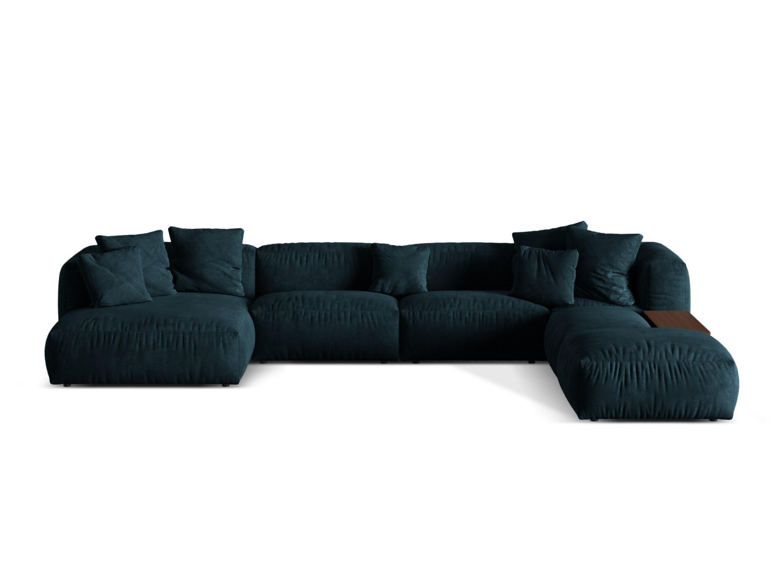 PANORAMASOFA modular rechts Martina aus Samt dunkel petrol 5 Sitzplätze - Petrol, Textil (280/75/406cm) - Micadoni