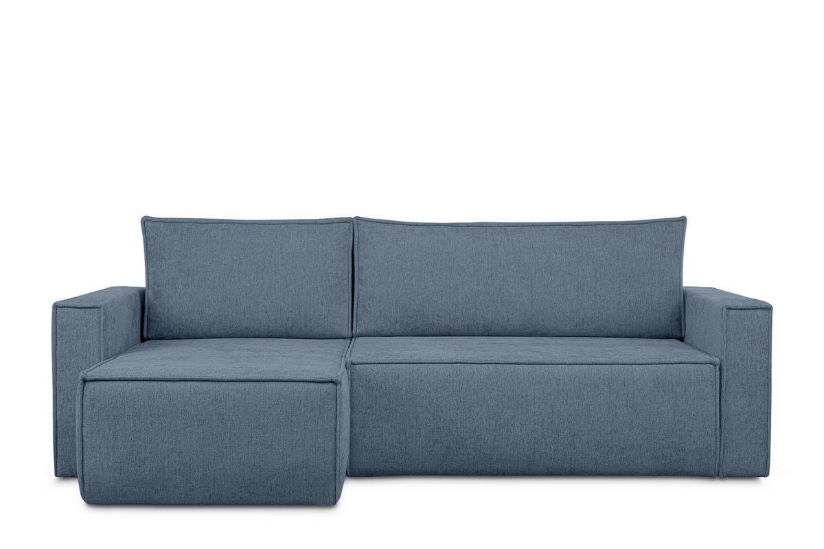 UNIVERSAL-ECKSOFA NAPI II mit Schlaffunktion, hellblau - Hellblau, Textil (246/148cm) - KONSIMO®