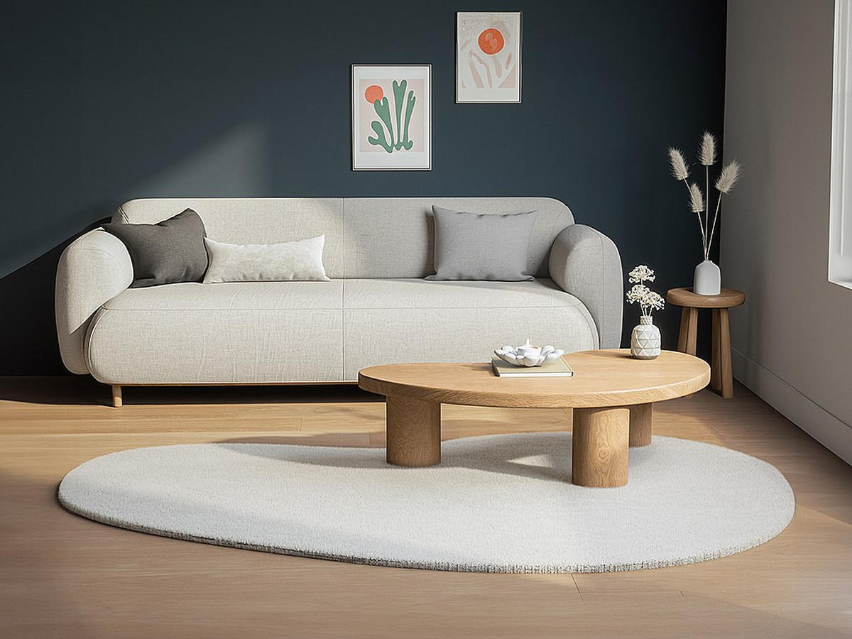 WOHNZIMMERTEPPICH - 180 cm x 120 cm - Stoff - Beige GIRONA - Beige, Textil (180/120cm) - Vente-Unique