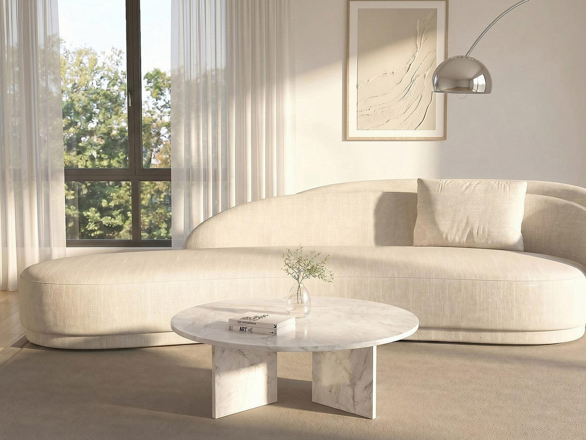 COUCHTISCH - 90 cm x 90 cm - holz - weiß Topania - Weiß, Holz (90/90/31.4cm) - Vente-Unique