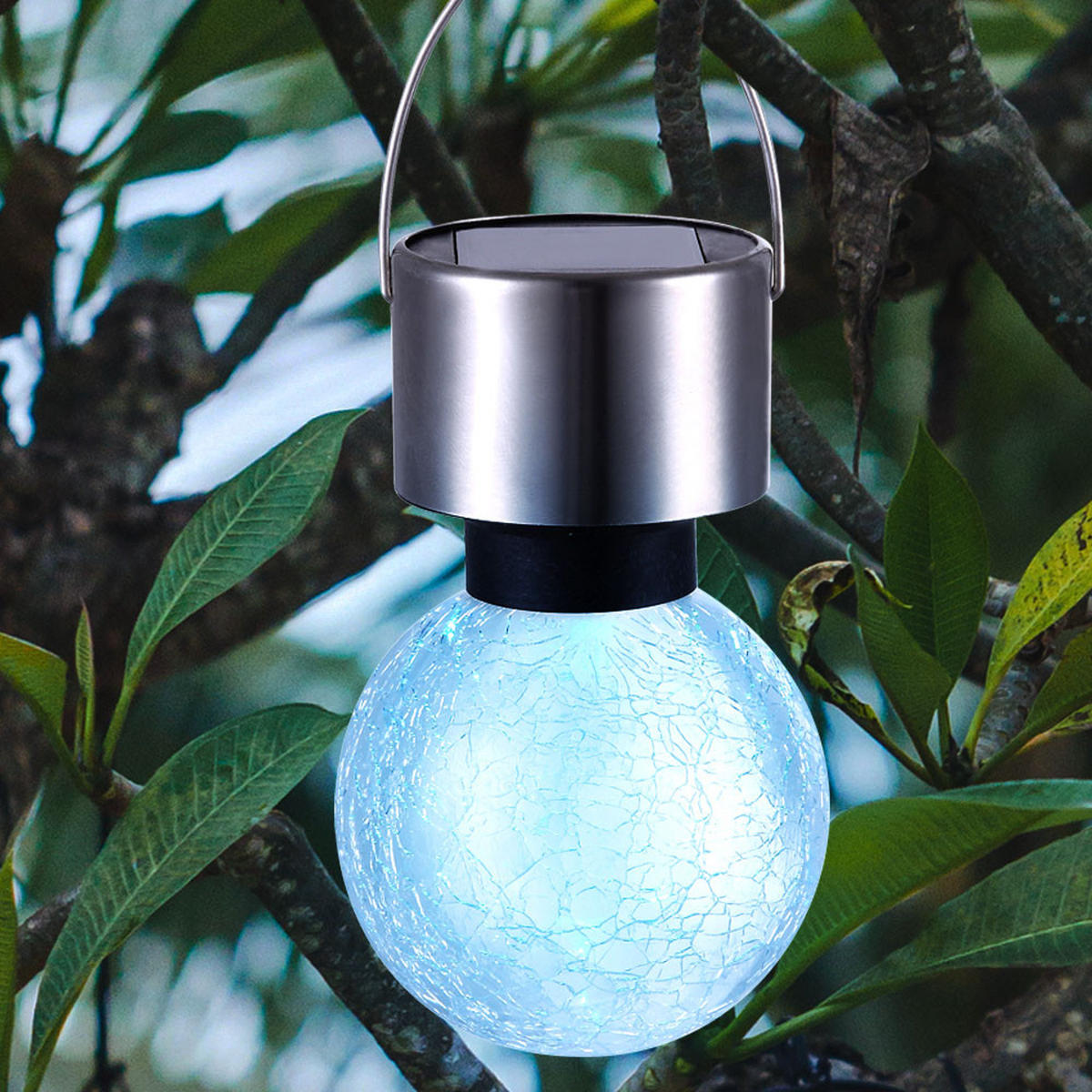 LED AUSSENLEUCHTE Kugel Edelstahl Silber 2er Set - Silberfarben, Kunststoff (6.5/6.5/15.7cm) - Globo Lighting