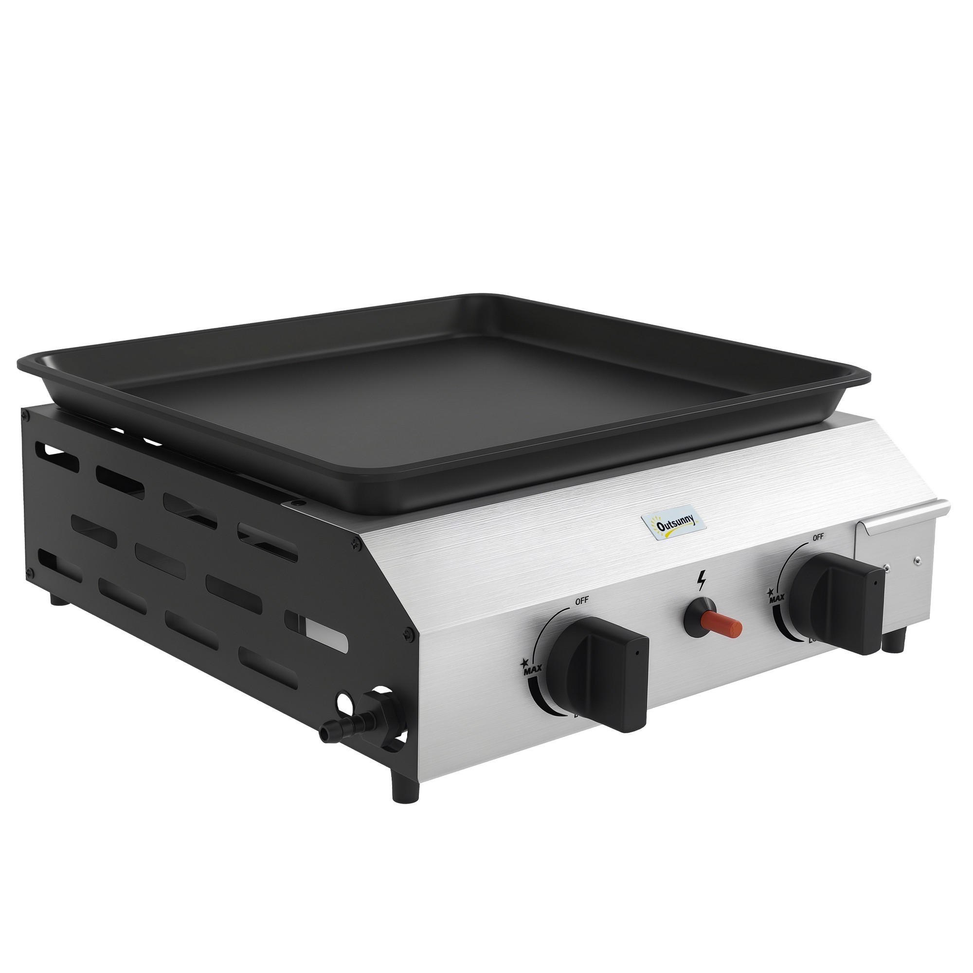 PLANCHA DE-18613 2 Brenner, 4,8 kW, transportabel - Silberfarben, Metall (44.5/19/44cm) - ComfortXL