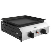 PLANCHA DE-18613 2 Brenner, 4,8 kW, transportabel - Silberfarben, Metall (44.5/19/44cm) - ComfortXL