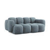 2-SITZER SOFA Chenille Stoff Blau - Pastellblau/Schwarz, Holzwerkstoff/Kunststoff (210/72/115cm) - Makamii