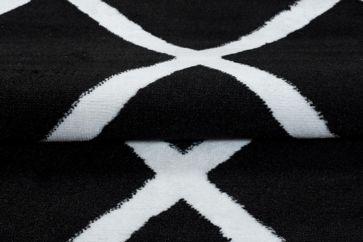 TEPPICH LUXURY Schwarz Marokkanisch Karo 250/300 cm - Schwarz, Textil (250/300cm) - Tapiso