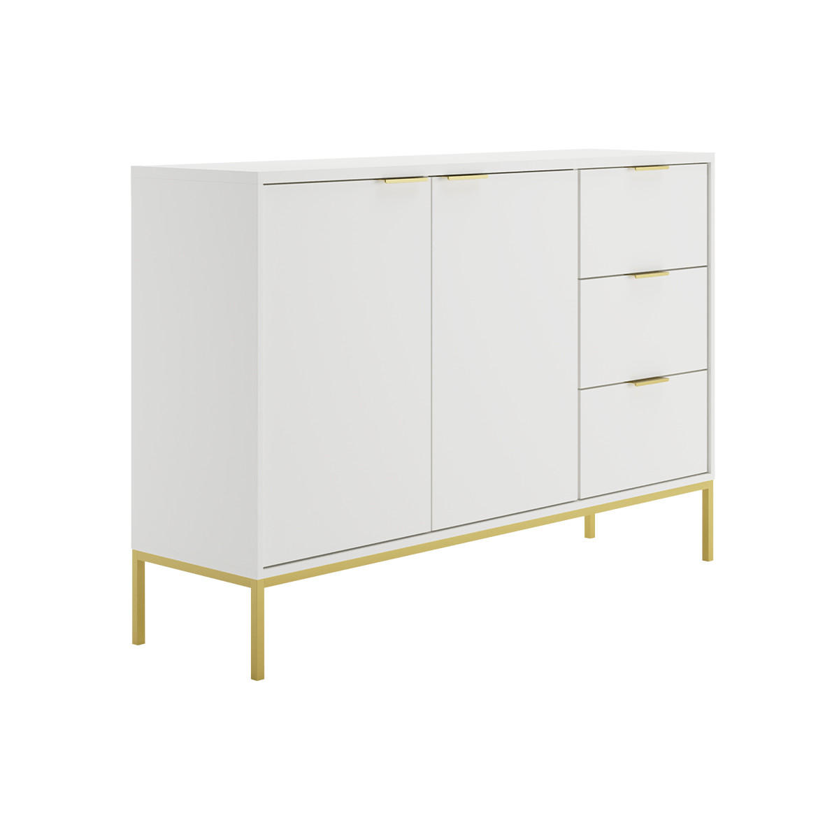 SIDEBOARD Seattle Weiß - Goldfarben/Weiß, Holzwerkstoff (150/100.4/40cm) - Petits-meubles