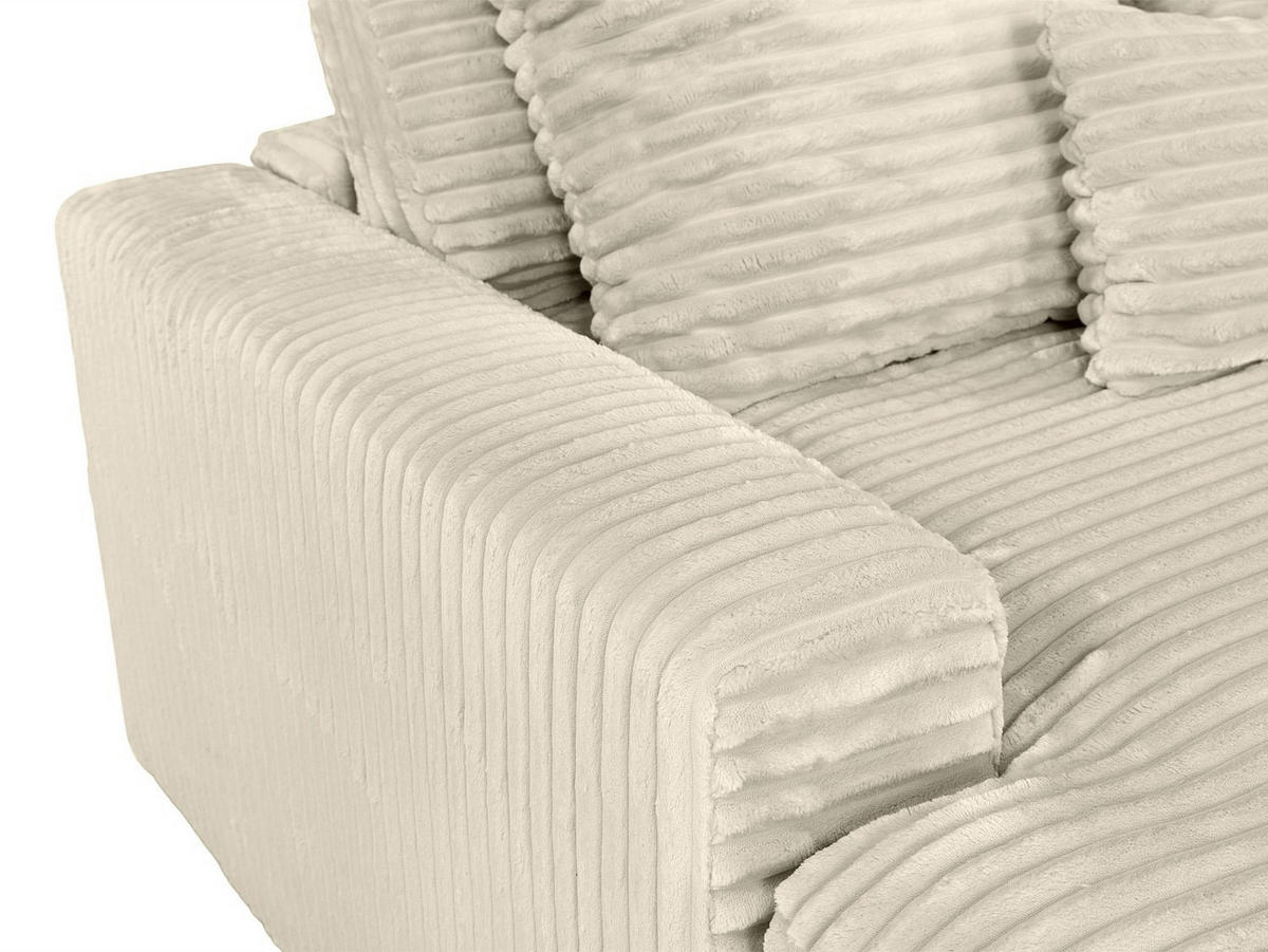 SOFA - 4 Personen - samt - beige Calazo - Beige, Kunststoff/Textil (266/88/153cm) - Vente-Unique