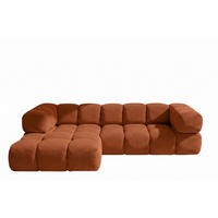 ECKSOFA L-FORM, Strukturierter Premiumstoff Sonic, Kupfer, Links, Averro - Orange, Holz (280/150cm) - Kaiser Möbel