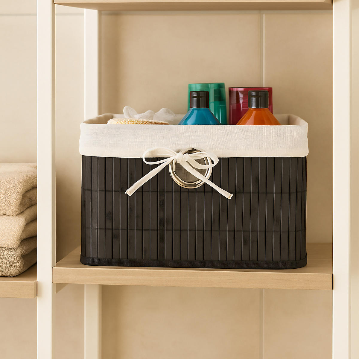 SÚPRAVA úložných košov - viacfarebná, kov/drevo (31/20/31cm) - Relaxdays