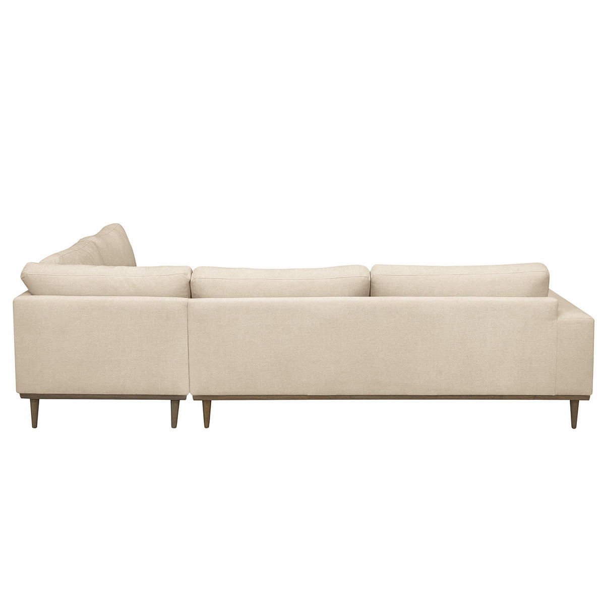 ECKSOFA mit Ottomane - Eichefarben/Creme, Eichenholz/Textil (287/219cm) - home24
