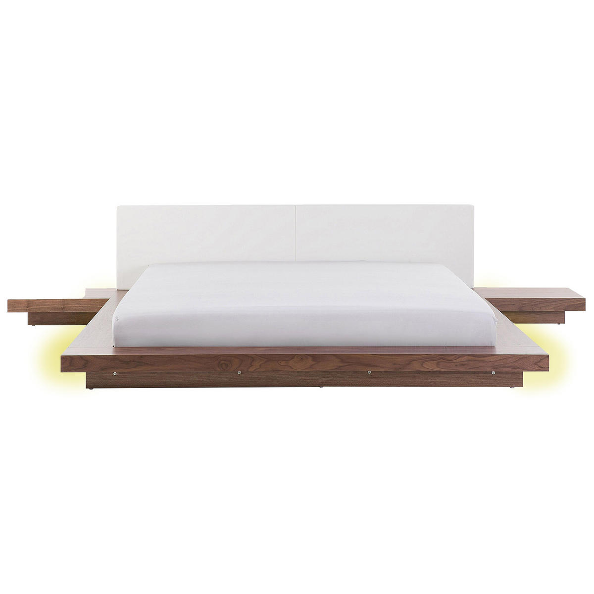 BETT mit LED 180x200 cm Heller Holzfarbton Zen - Hellbraun, Holzwerkstoff (180/200cm) - Beliani