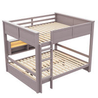 ETAGENBETT 160/200 cm DE-03379, mit Stauraumschränken und LED-Licht, in Braun - Braun, Holz/Holzwerkstoff (160/200cm) - ComfortXL
