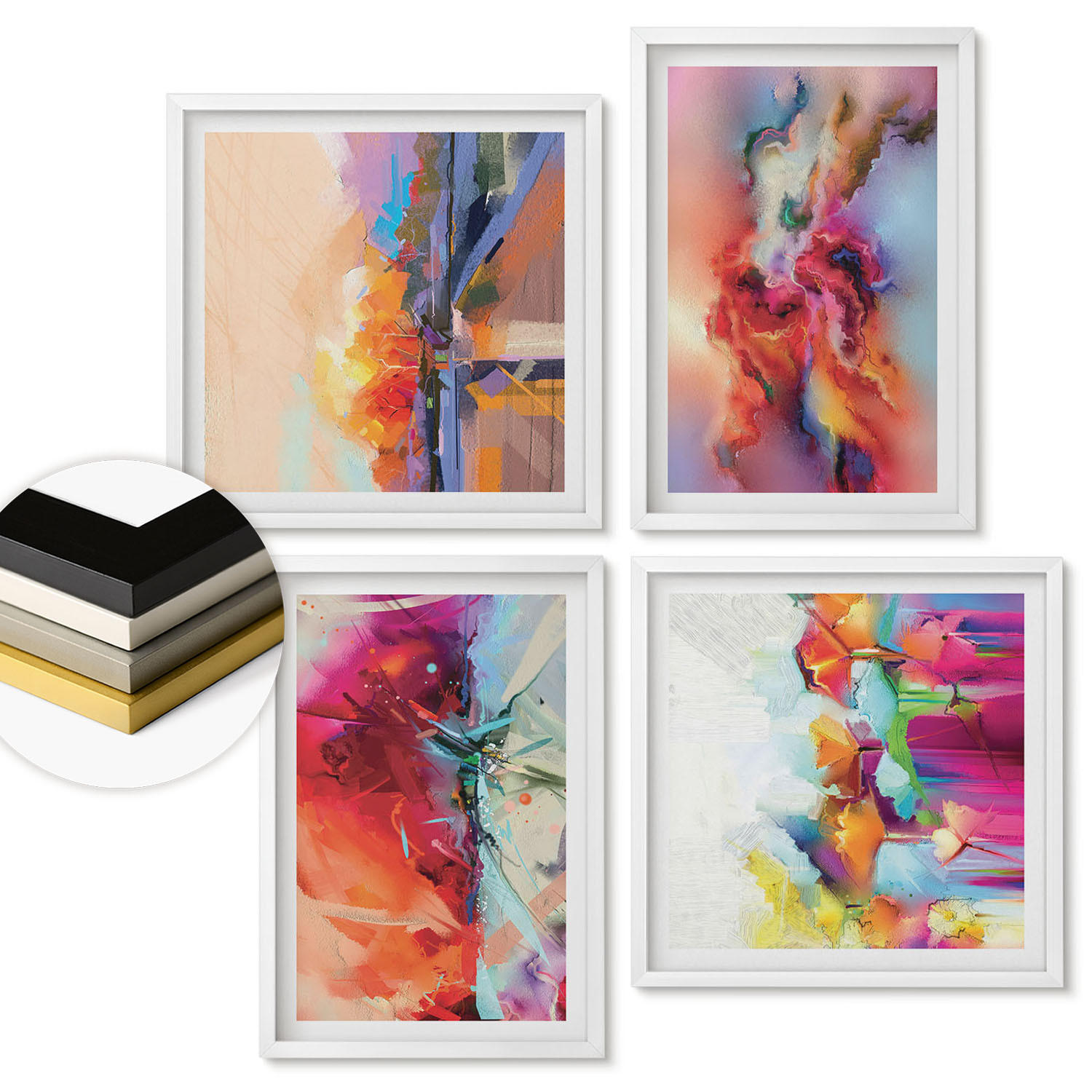 ArtPrintCave Wandbilder Weiß 50x50 cm