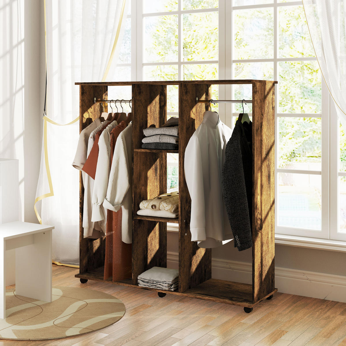 KLEIDERSCHRANK Braun 1 Stück - Braun, Holzwerkstoff (40/128/120cm) - GiPP