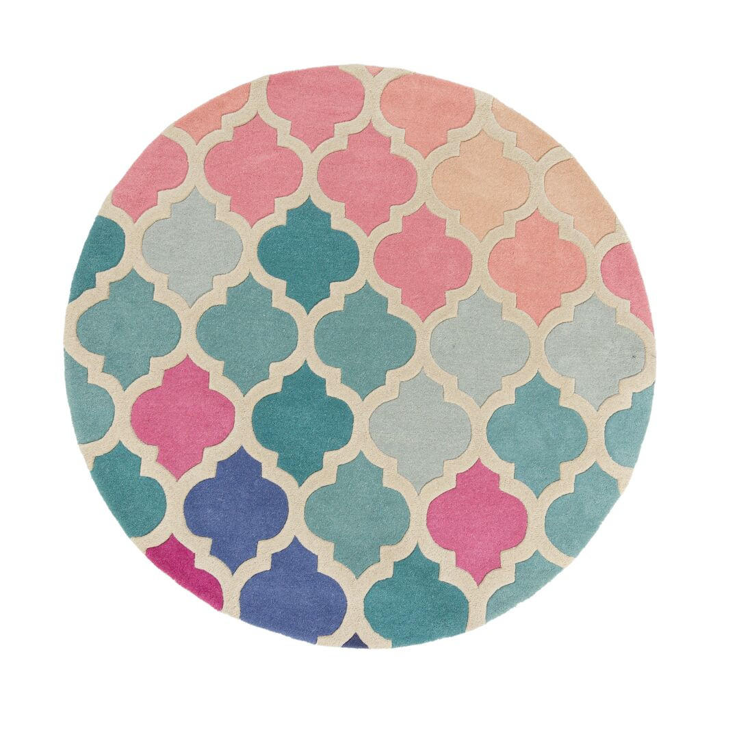 WOLLTEPPICH geometrisch Bunt-Stil DERWENT JOSIE, Multi 160x160 cm - Multicolor, Textil (160/160cm) - KADIMA DESIGN