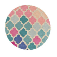 WOLLTEPPICH geometrisch Bunt-Stil DERWENT JOSIE, Multi 160x160 cm - Multicolor, Textil (160/160cm) - KADIMA DESIGN