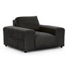 SESSEL Mollis Dunkelgrau Plüschcord - Dunkelgrau/Schwarz, Holz/Kunststoff (119/79/108cm) - S-Style Möbel