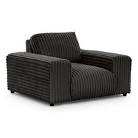 SESSEL Mollis Dunkelgrau Plüschcord - Dunkelgrau/Schwarz, Holz/Kunststoff (119/79/108cm) - S-Style Möbel