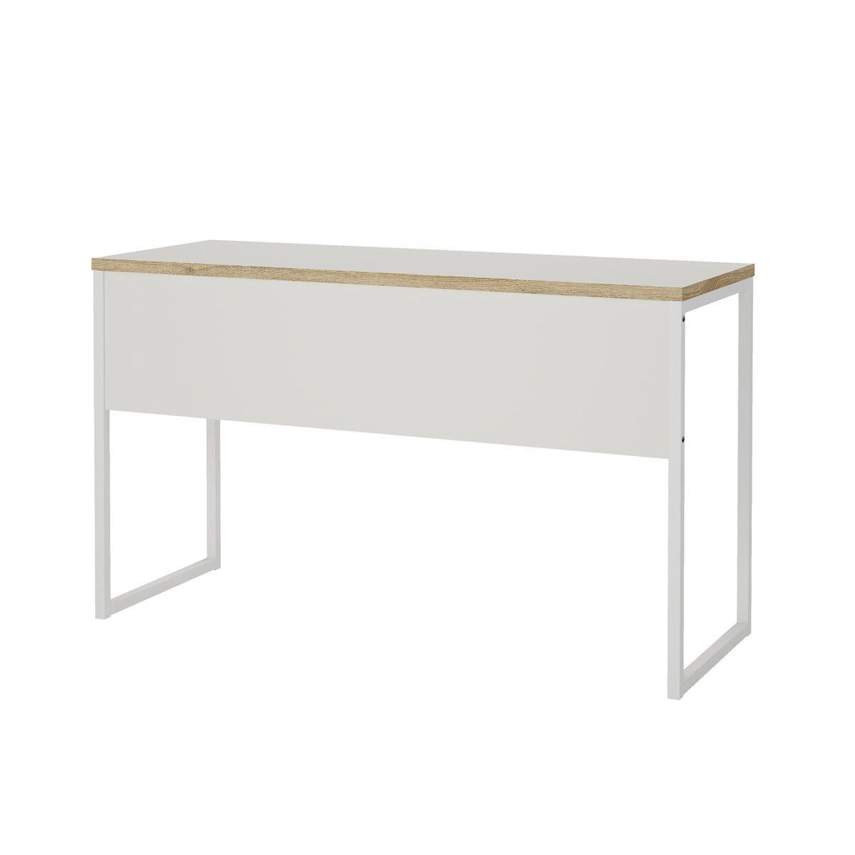 PSACÍ stůl s 1 zásuvkou a kovovými nohami, šířka 130 cm - FUNCTION - bílá, kompozitní dřevo (130/48.4/76.8cm) - Calicosy
