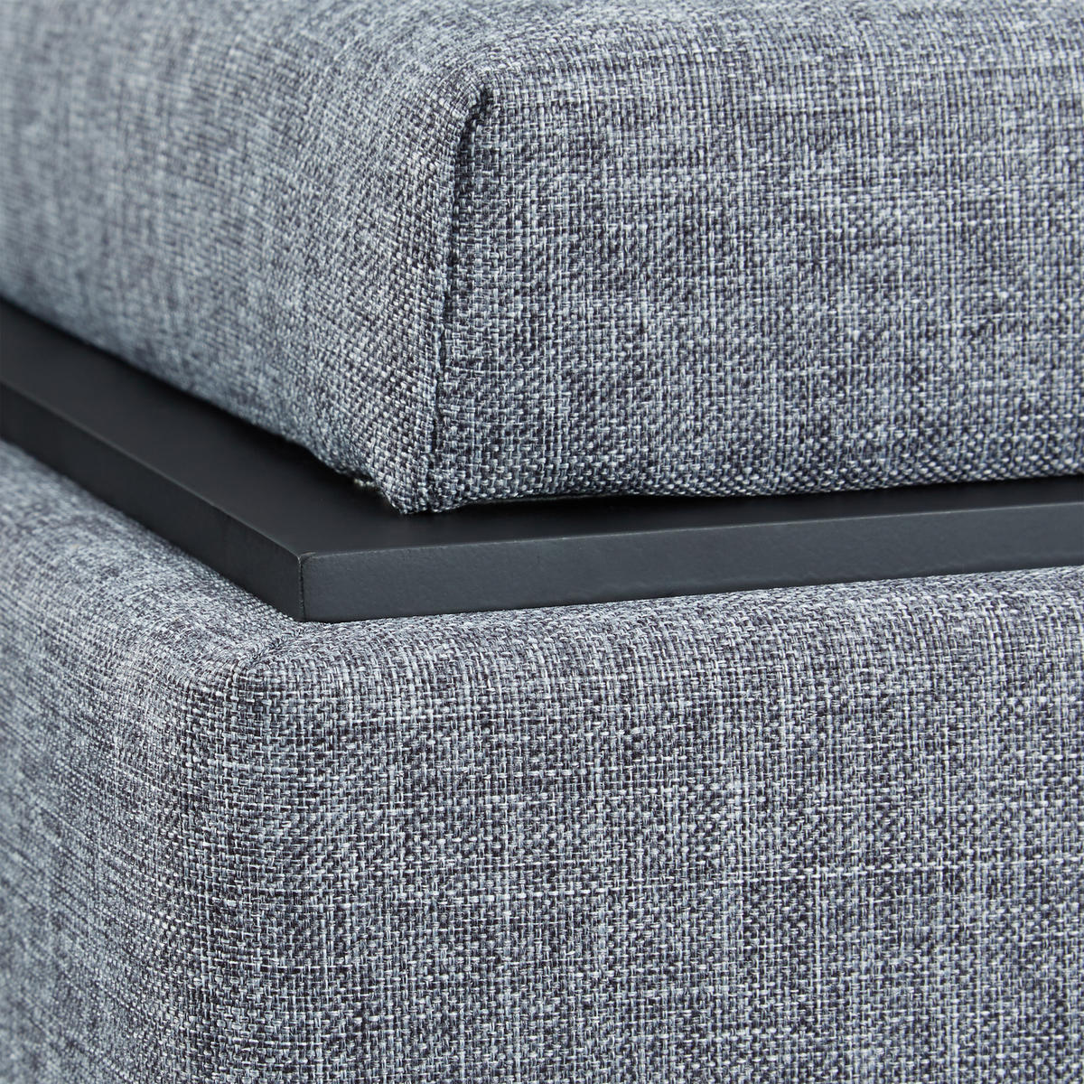 SITZHOCKER Dunkelgrau mit Stauraum 42x40,5 cm - Anthrazit, Holzwerkstoff/Textil (40.5/42/40.5cm) - Relaxdays